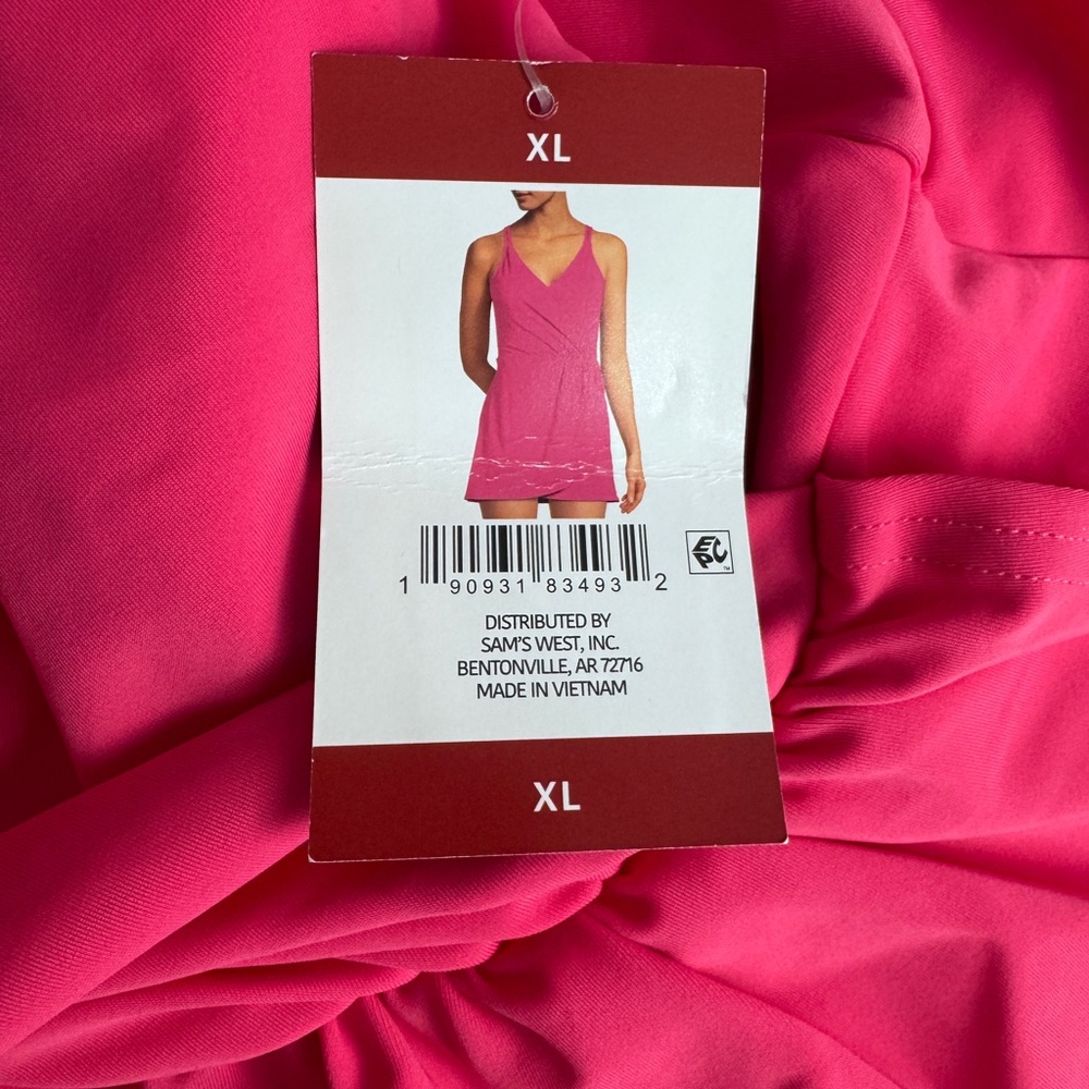 Lands' End Surplice Wrap One-Piece Swim Dress XL 18 NWT Pink Swimsuit V Neck - Picture 8 of 10